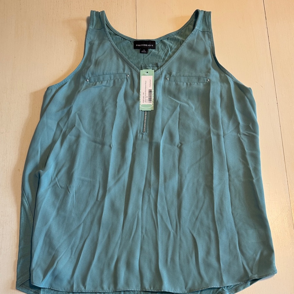 Fortune + Ivy Teal Tank Top